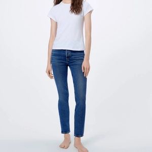 RE/DONE, COMFORT STRETCH HIGH RISE ANKLE CROP